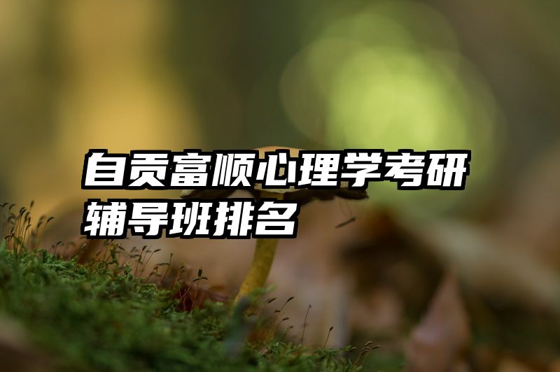 自贡富顺心理学考研辅导班排名