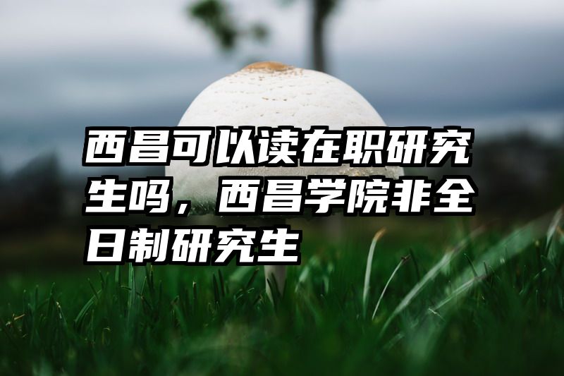 西昌可以读在职研究生吗，西昌学院非全日制研究生