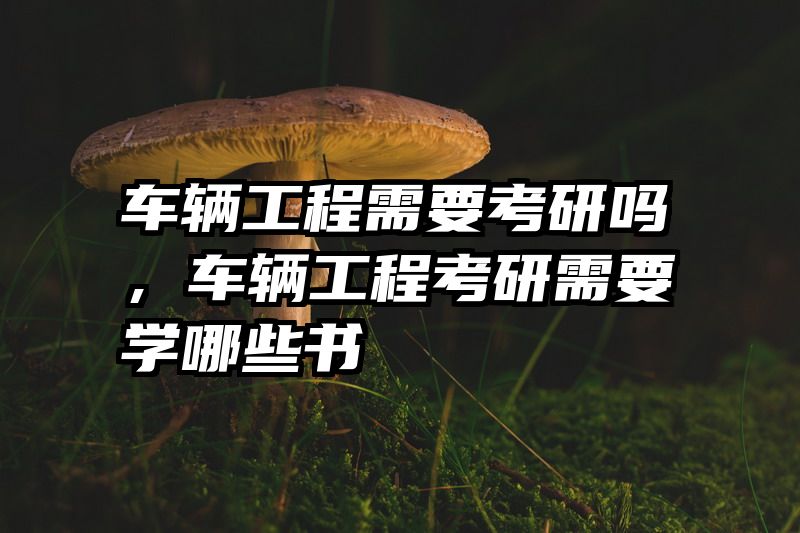车辆工程需要考研吗，车辆工程考研需要学哪些书