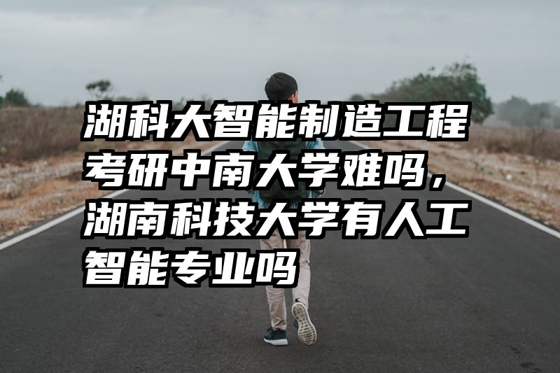 湖科大智能制造工程考研中南大学难吗，湖南科技大学有人工智能专业吗