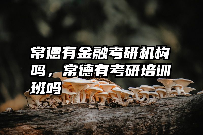 常德有金融考研机构吗，常德有考研培训班吗