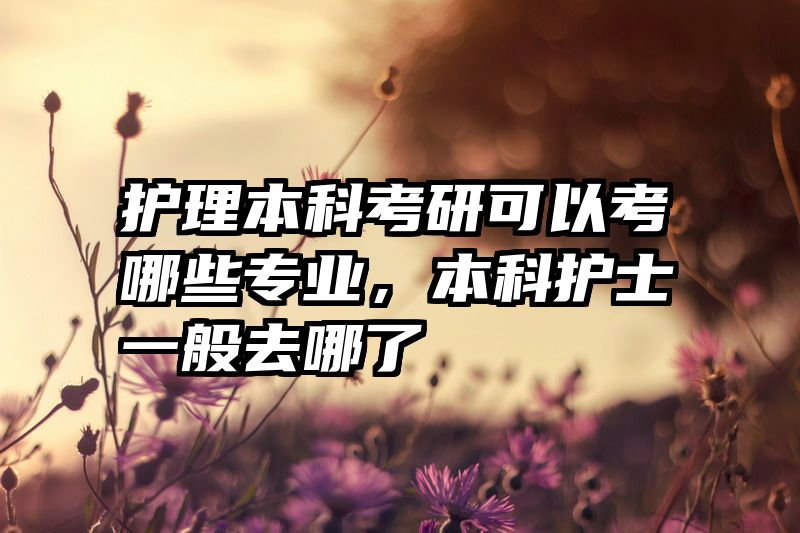 护理本科考研可以考哪些专业，本科护士一般去哪了