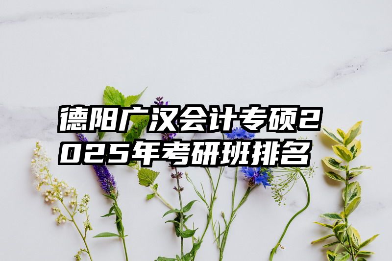 德阳广汉会计专硕2025年考研班排名