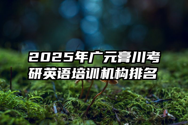 2025年广元膏川考研英语培训机构排名
