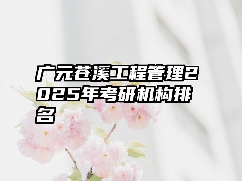 广元苍溪工程管理2025年考研机构排名