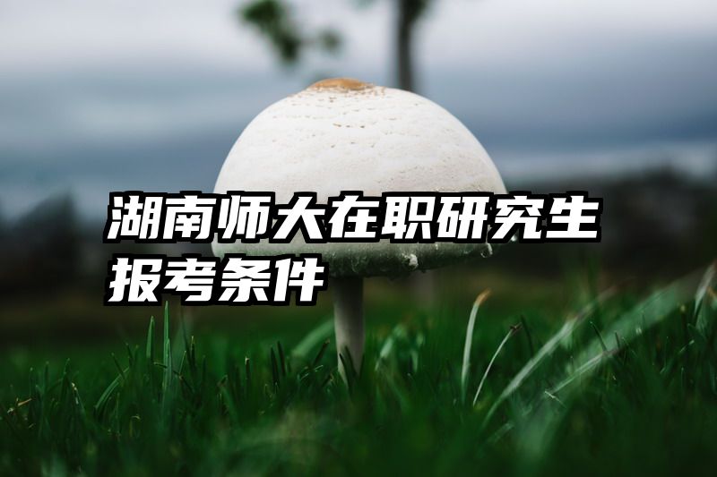 湖南师大在职研究生报考条件