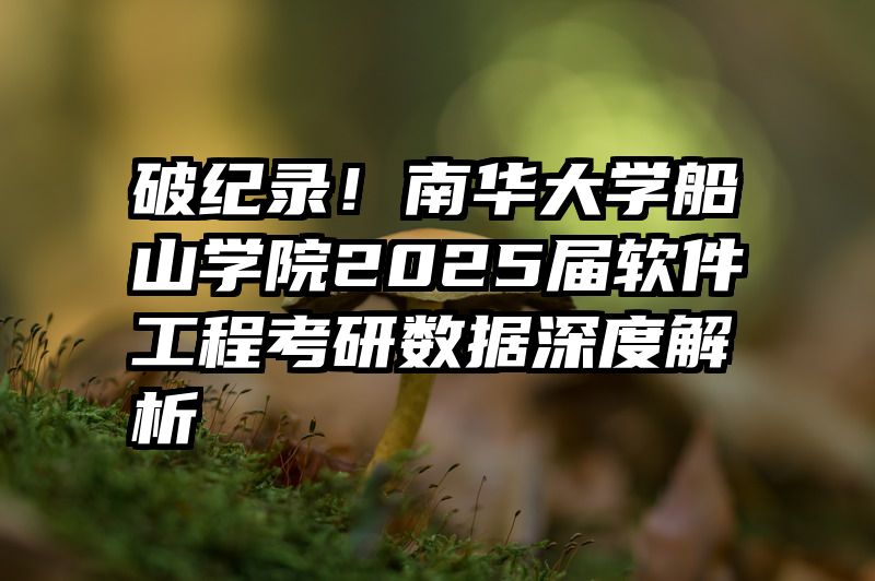 破纪录！南华大学船山学院2025届软件工程考研数据深度解析