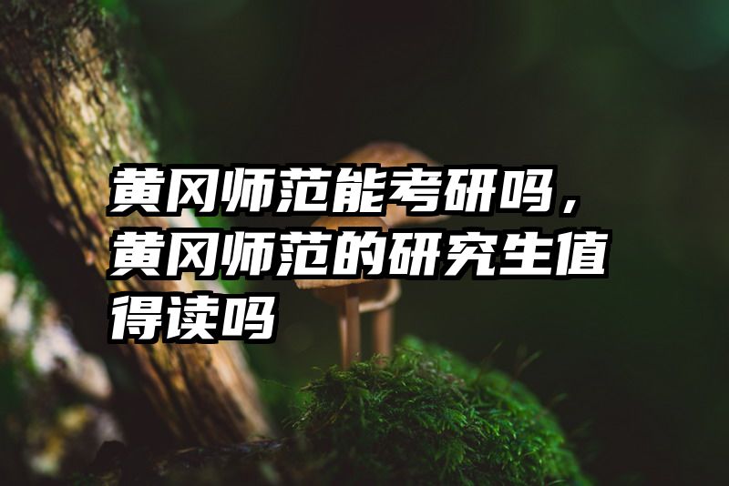 黄冈师范能考研吗,黄冈师范的研究生值得读吗
