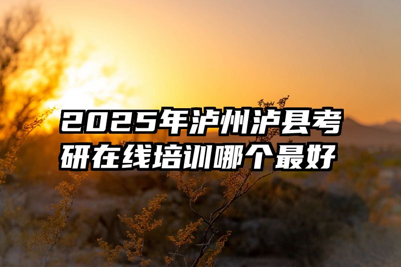 2025年泸州泸县考研在线培训哪个最好