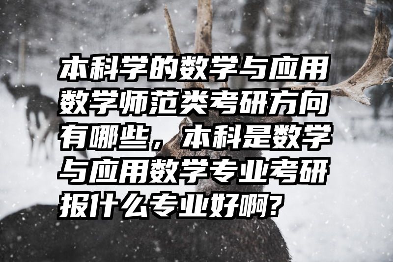 本科学的数学与应用数学师范类考研方向有哪些，本科是数学与应用数学专业考研报什么专业好啊?
