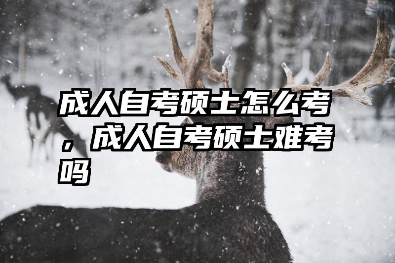 成人自考硕士怎么考，成人自考硕士难考吗