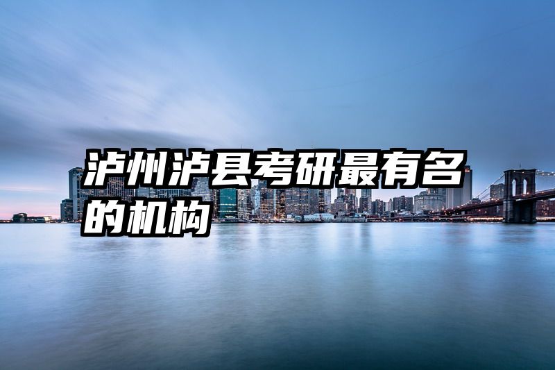 泸州泸县考研最有名的机构