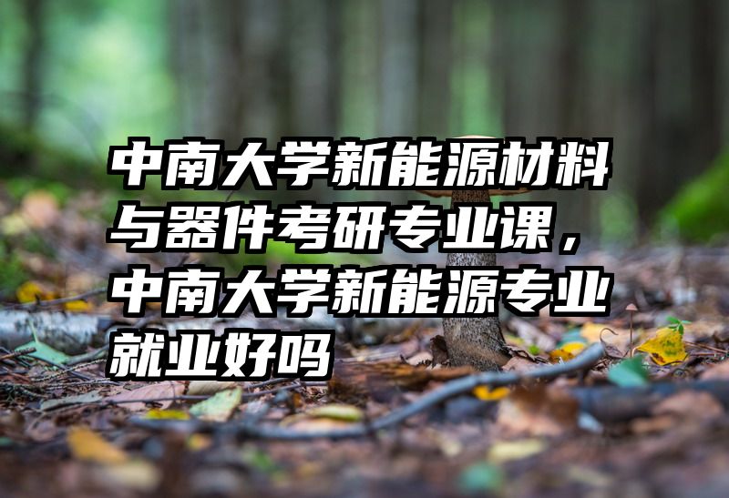 中南大学新能源材料与器件考研专业课,中南大学新能源专业就业好吗