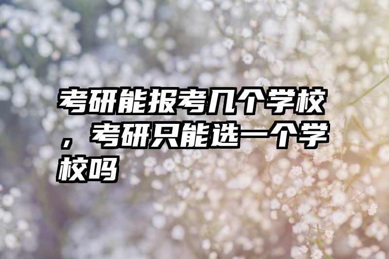 考研能报考几个学校，考研只能选一个学校吗