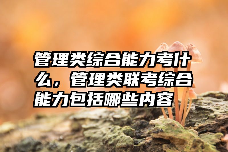 管理类综合能力考什么，管理类联考综合能力包括哪些内容