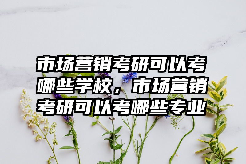 市场营销考研可以考哪些学校，市场营销考研可以考哪些专业