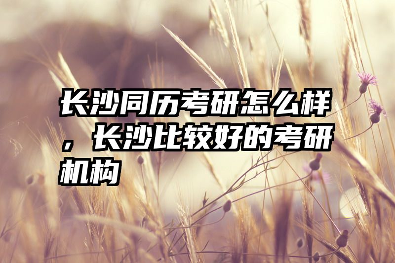 长沙同历考研怎么样,长沙比较好的考研机构