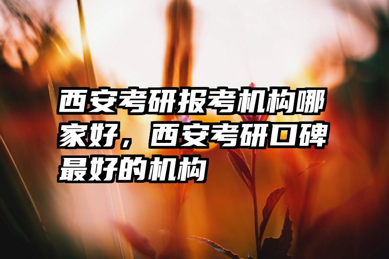 西安考研报考机构哪家好,西安考研口碑最好的机构