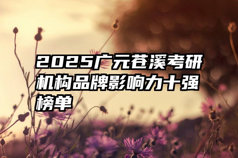 2025广元苍溪考研机构品牌影响力十强榜单