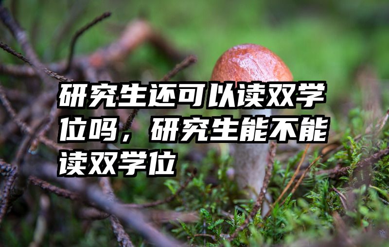 研究生还可以读双学位吗，研究生能不能读双学位