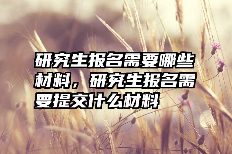 研究生报名需要哪些材料,研究生报名需要提交什么材料