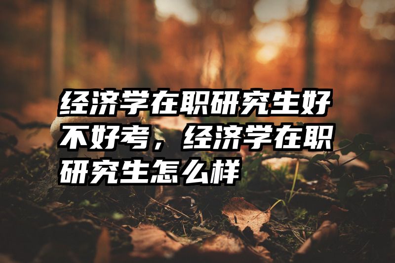 经济学在职研究生好不好考，经济学在职研究生怎么样