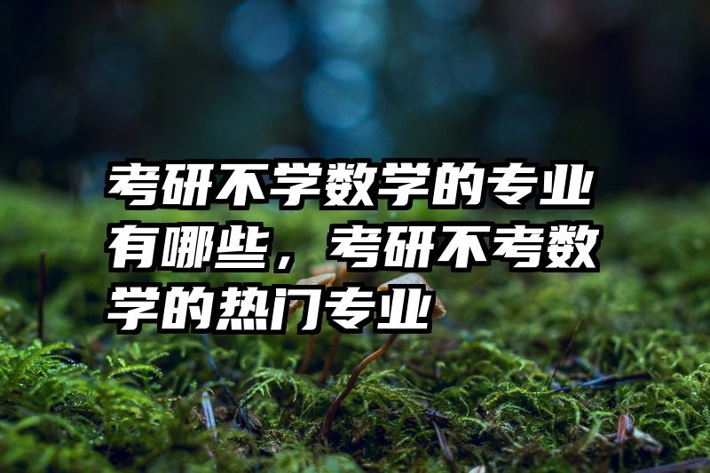 考研不学数学的专业有哪些，考研不考数学的热门专业