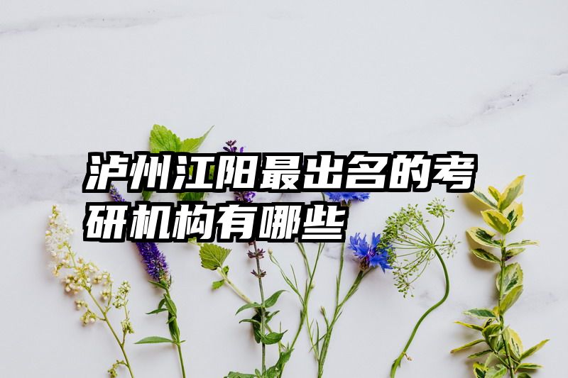 泸州江阳最出名的考研机构有哪些