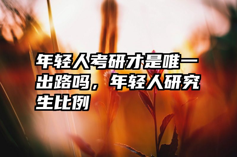 年轻人考研才是唯一出路吗,年轻人研究生比例