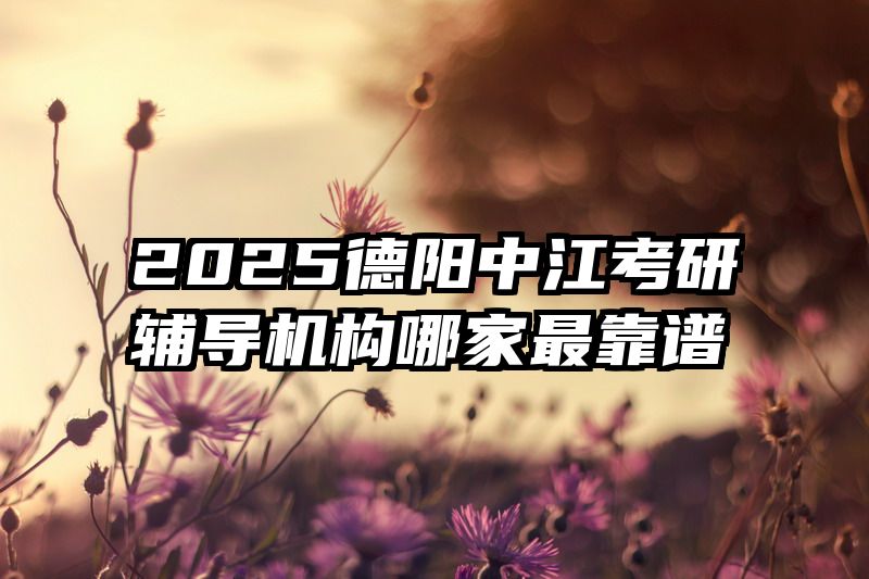 2025德阳中江考研辅导机构哪家最靠谱