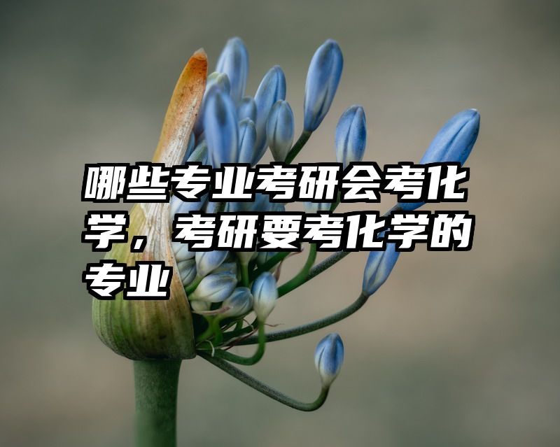 哪些专业考研会考化学，考研要考化学的专业
