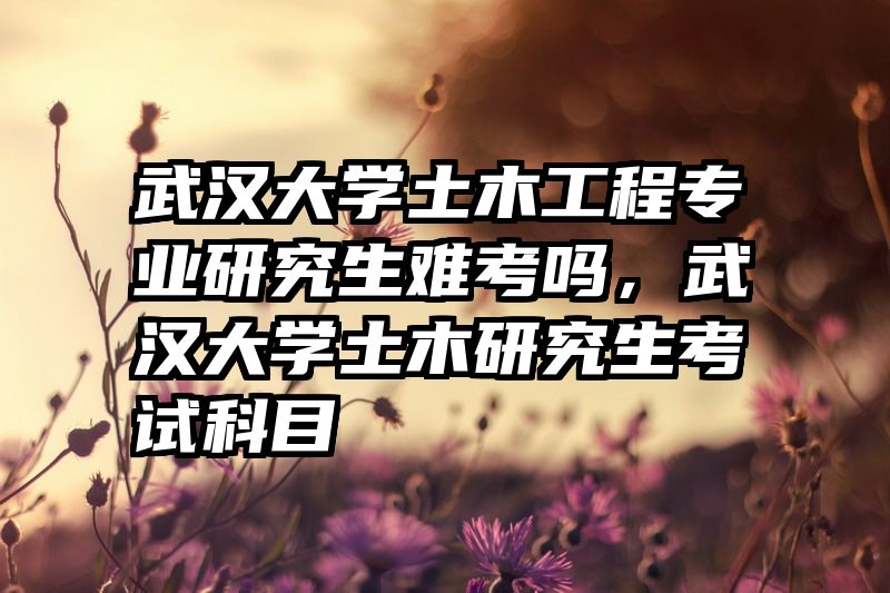 武汉大学土木工程专业研究生难考吗，武汉大学土木研究生考试科目
