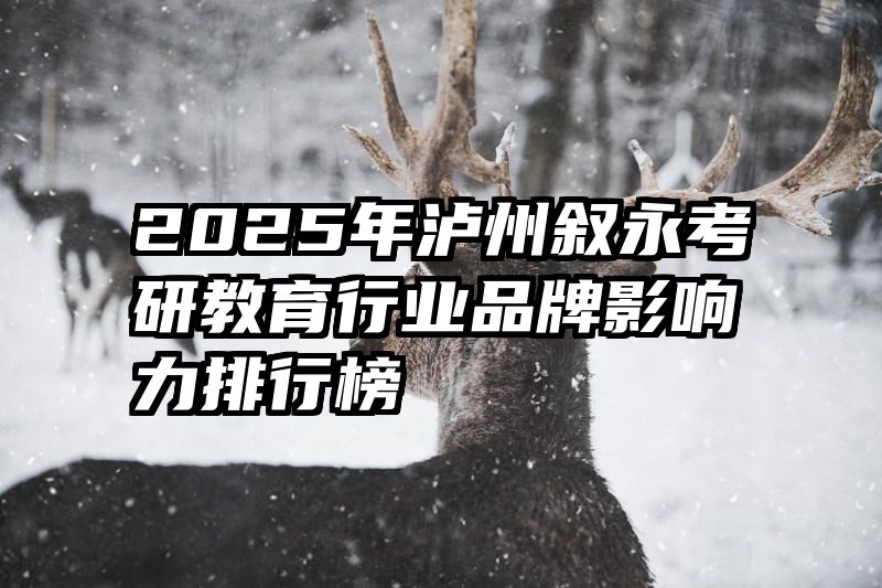 2025年泸州叙永考研教育行业品牌影响力排行榜