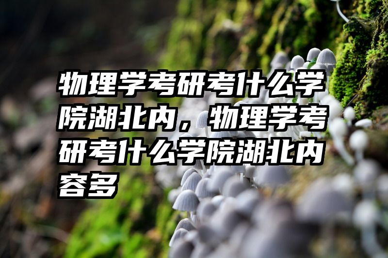 物理学考研考什么学院湖北内，物理学考研考什么学院湖北内容多