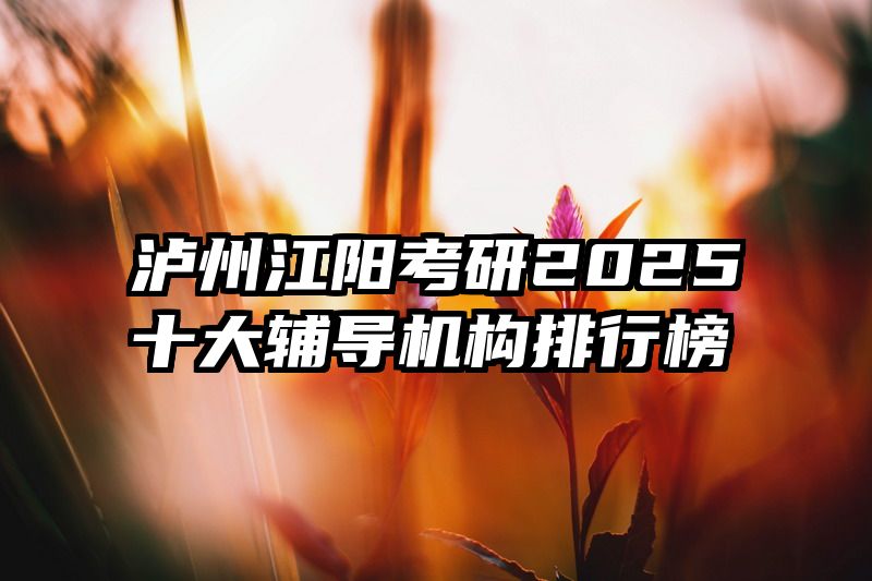 泸州江阳考研2025十大辅导机构排行榜