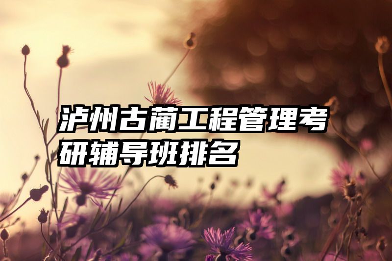 泸州古蔺工程管理考研辅导班排名