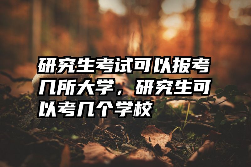 研究生考试可以报考几所大学，研究生可以考几个学校