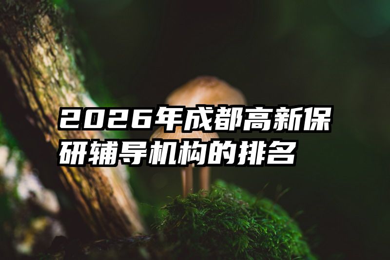 2026年成都高新保研辅导机构的排名