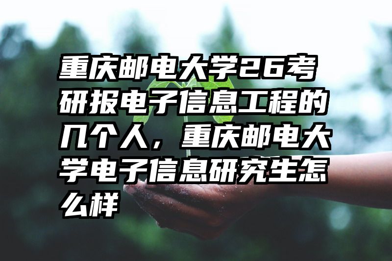 重庆邮电大学26考研报电子信息工程的几个人，重庆邮电大学电子信息研究生怎么样