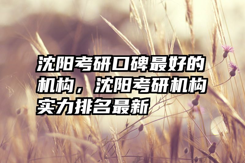 沈阳考研口碑最好的机构,沈阳考研机构实力排名最新