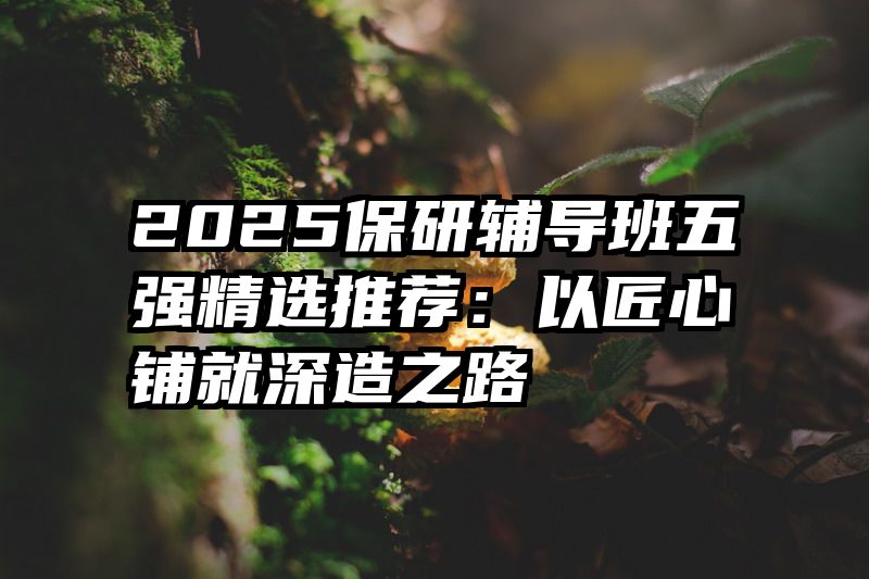 2025保研辅导班五强精选推荐：以匠心铺就深造之路