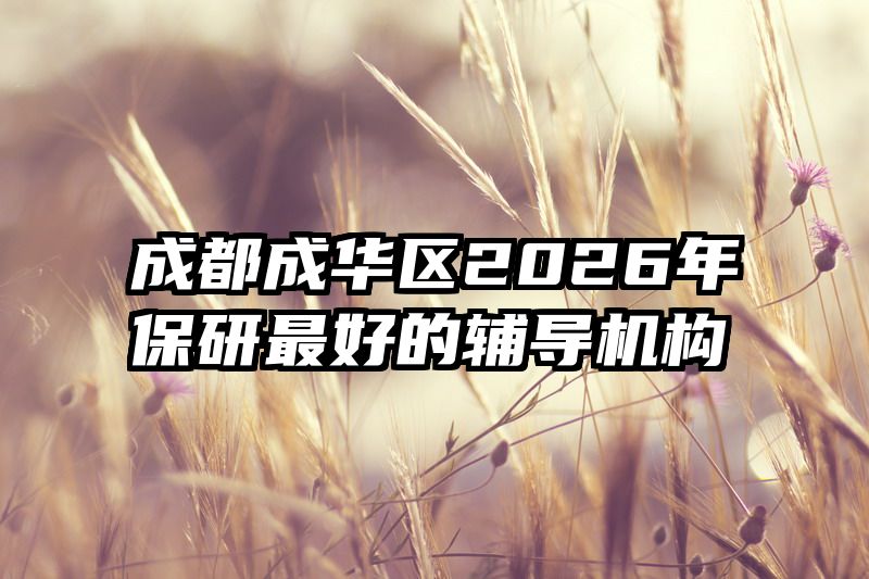 成都成华区2026年保研最好的辅导机构