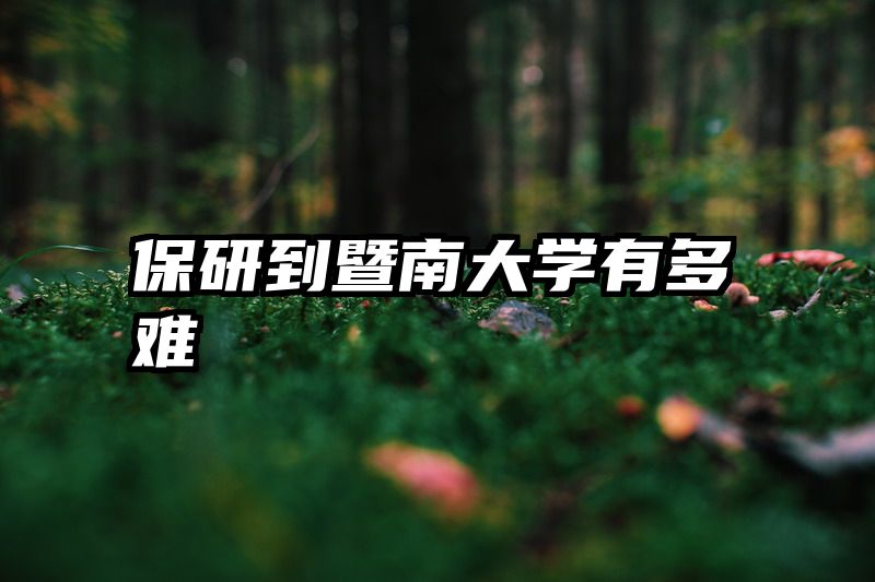保研到暨南大学有多难