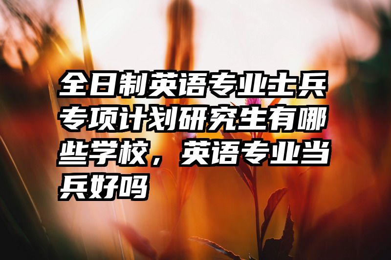 全日制英语专业士兵专项计划研究生有哪些学校，英语专业当兵好吗