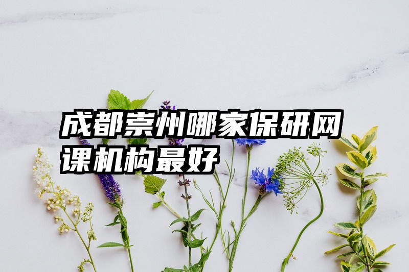 成都崇州哪家保研网课机构最好