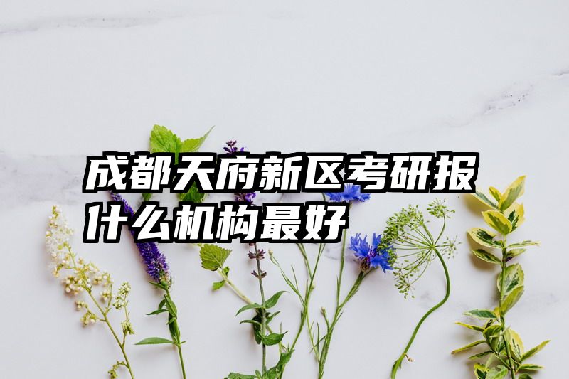 成都天府新区考研报什么机构最好