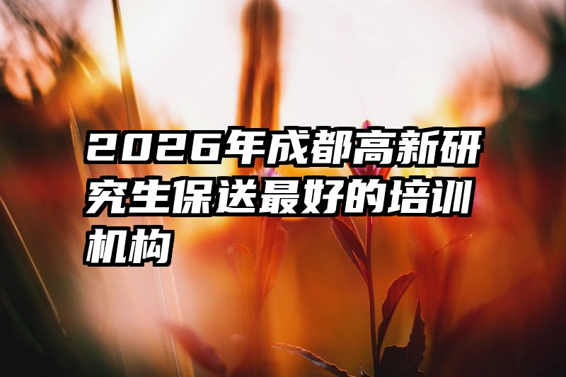 2026年成都高新研究生保送最好的培训机构
