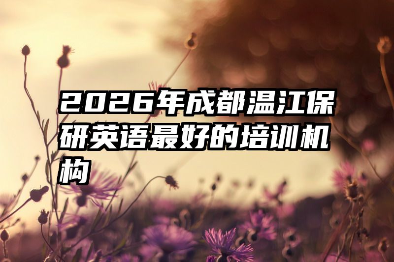 2026年成都温江保研英语最好的培训机构
