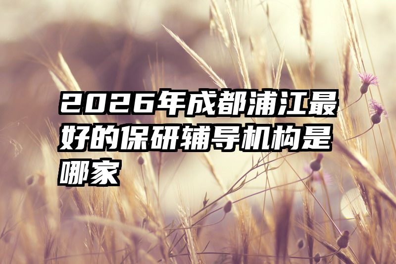 2026年成都浦江最好的保研辅导机构是哪家