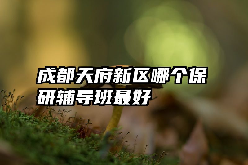 成都天府新区哪个保研辅导班最好
